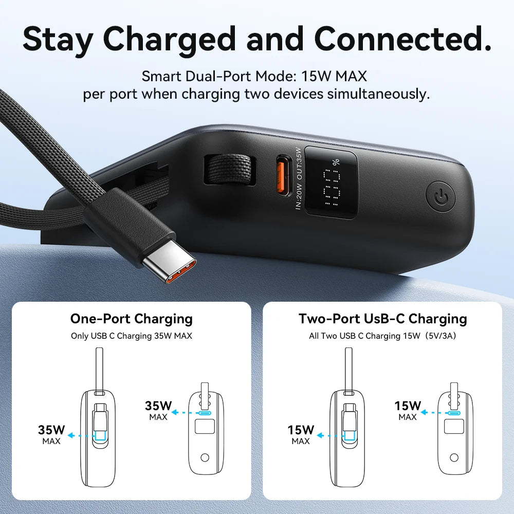 Vention 35W Mini Power Bank PD Fast Charge 10000mAh Portable PowerBank for iPhone 17 16 Pro Samsung S25 External Battery Charger Car Mobile World