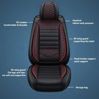 Luxurious PU leather car seat cover, 3D wing & fixed lumbar support - Soft, comfortable and durable, suitable for most Car CM World