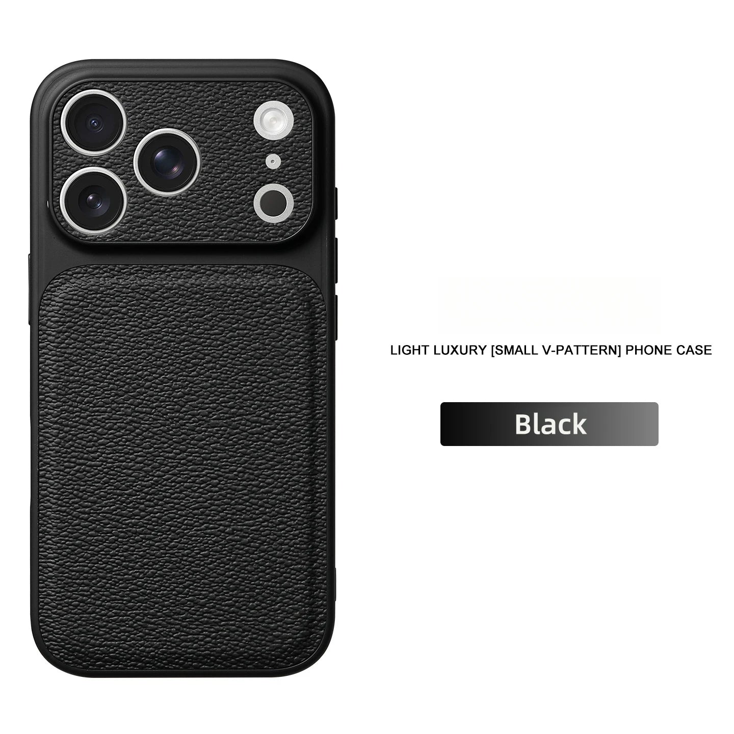 Solid Color Lychee Grain Leather Phone Case, Anti-Scratch & Shockproof Protective Cover for iPhone 17 Pro Max  16 15 14 13 Air Car Mobile World