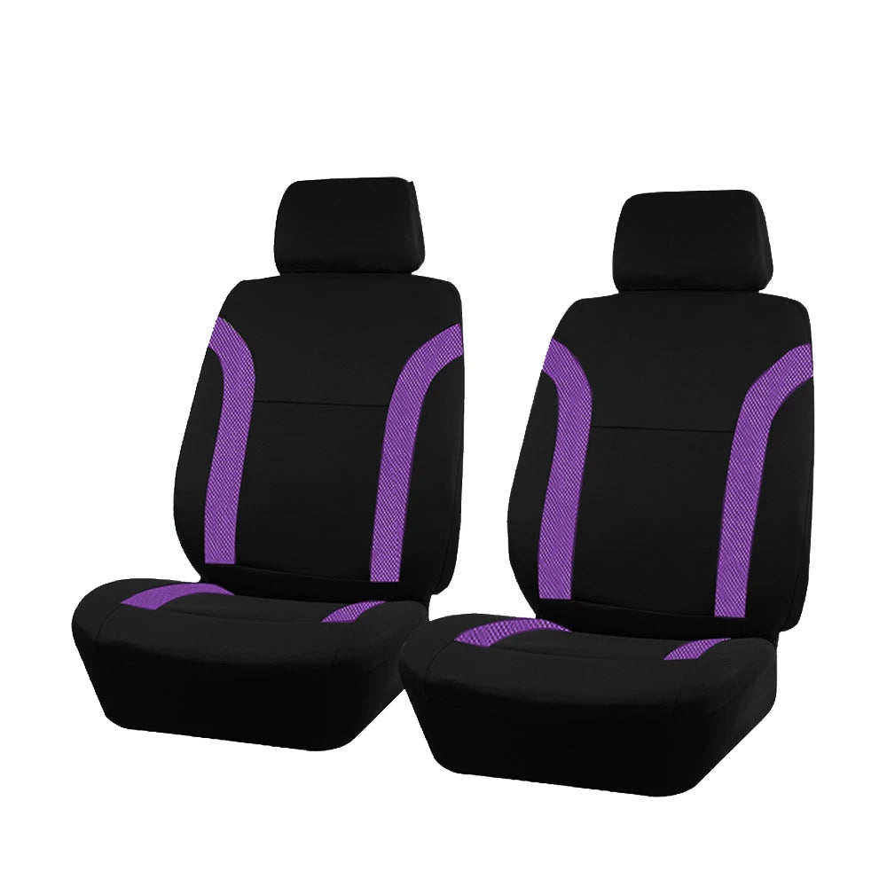 AUTO PLUS Sports Universal Polyester Car Seat Cover Set Fit Most Car Plain Fabric Bicolor Stylish Car Accessories Seat Protector CM World