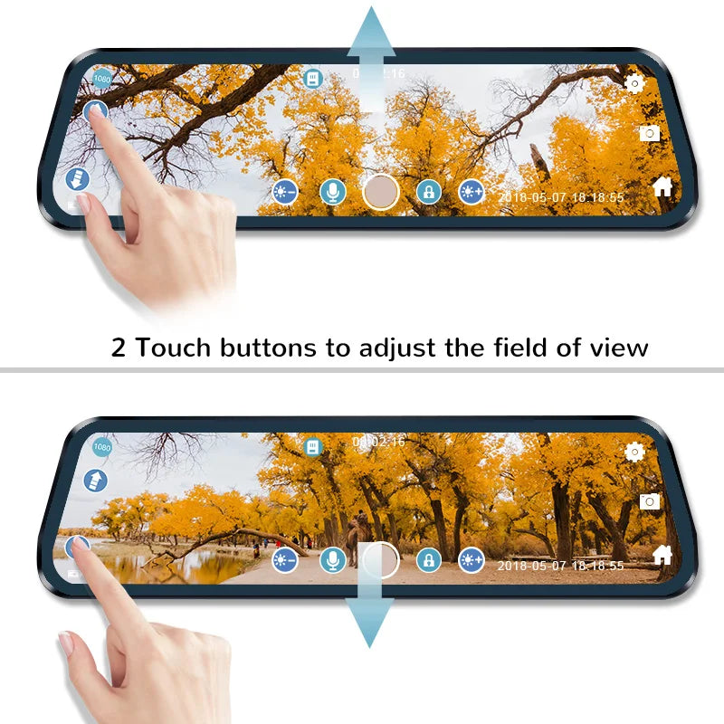 10'' Rearview Mirror Dash Cam Front & Rear 1080P Dual Recording, Backup Camera, 24H Parking Monitor, Night Vision for Cars