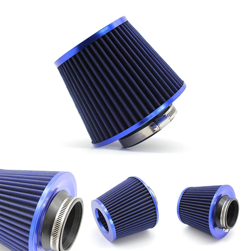 Universal 76mm 3inch Car Modified High Flow Cold Air Intake Air Filter Kit Aluminum Induction Pipe Auto Racing Automotive Parts