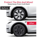 4PCS 19 Inch Wheel Cover for Tesla Model Y 2020-2024 Right＆Left Automobile Hubcap Replacement Wheels Cover Full Rim Accessories CM World