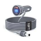 M93K-For Starlink Mini Car Power Cable With Digital Display DC 12V 24V Cigarette Lighter Power Cord For RV Cars 10FT