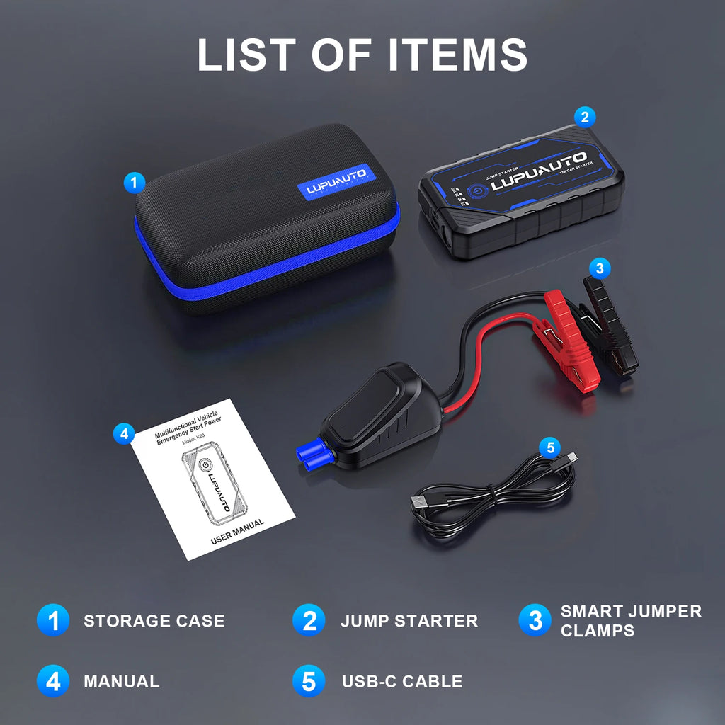 4-in-1 Jump Starter with Air Pump 4000A Peak Starter Box 160PSI Battery Pack with Digital Tire Inflator Car Battery Jump Starter