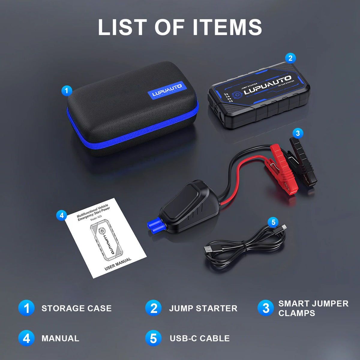 4-in-1 Jump Starter with Air Pump 4000A Peak Starter Box 160PSI Battery Pack with Digital Tire Inflator Car Battery Jump Starter