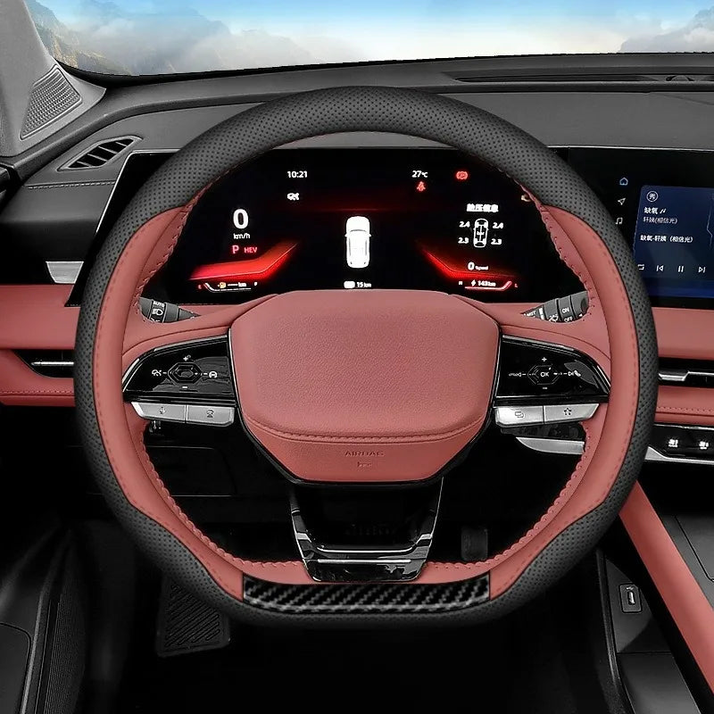 Universal Car Steering Wheel Cover Leather Steering Wheel Covers Car Interior Accessories 38cm O/D Type Non Slip Steering Covers