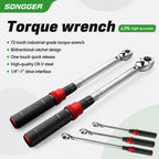 1/4 3/8 1/2 Drive Click Torque Wrench Set Adjustable Preset Torque Spanner for Bicycle Motorcycle Car Repair Kit Tools
