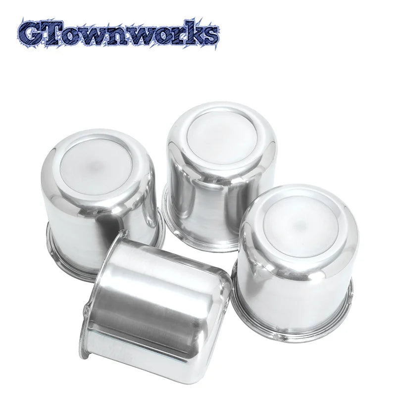 GTownworks 2/4pcs 81.1mm Aluminium Push Through Hub Center Caps For Weld Racing 5 Lug 3.19" OD x 3.03" Tall P605-5083 P605-5083B