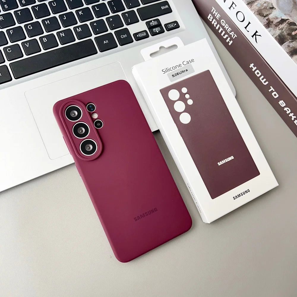 Original For Samsung S26 S25 Ultra S26 Case High Quality Liquid Silicone Cover Samsung S26 S25 Plus S24 Protector Shell & Box