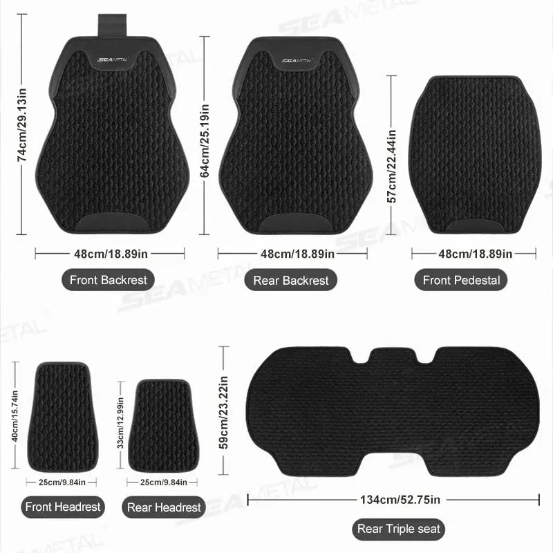 SEAMETAL Four Seasons Car Seat Cover Front Rear Car Seat Cushion Airbag Compatible Seat Protector Breathable Car Accessories Car Mobile World