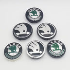 4pcs 56mm 65mm Green Black Chrome Car Wheel Center Caps for Skoda Rims Hubcaps Cover Emblem Badge Logo Auto Styling Accessories CM World