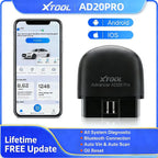 XTOOL Advancer AD20Pro All System Diagnostic Tool OBD2 Bluetooth Scanner Oil Reset Battery Test Driving Record Free Update CM World