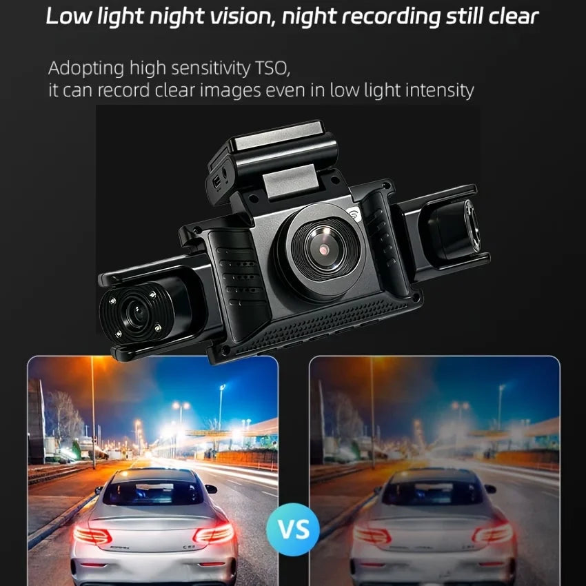 4-Channel WiFi Dash Cam, Wide Angle, Night Vision, G-Sensor, Parking & Loop Recording, Universal for Various Vehicles Car Mobile World