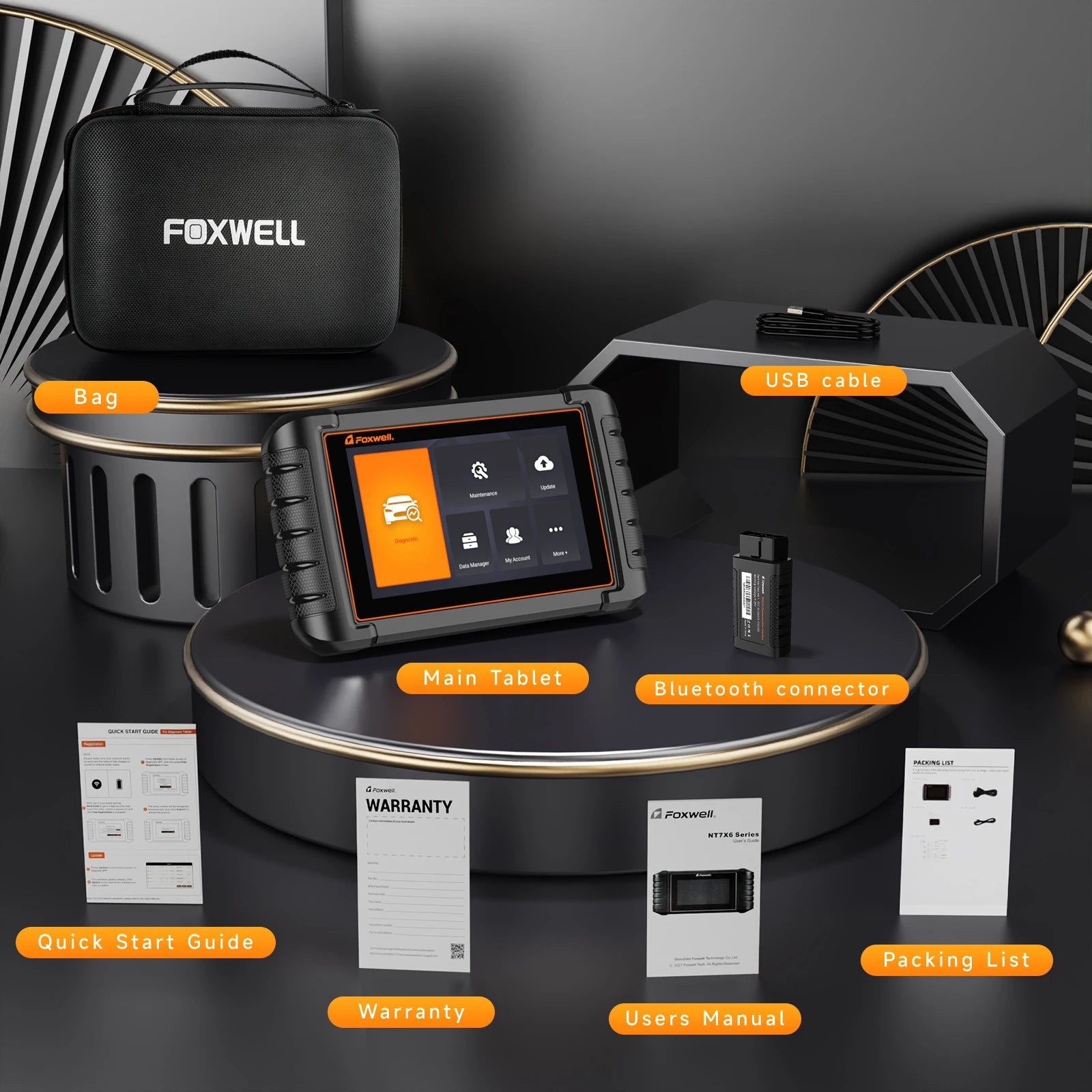 FOXWELL NT809BT OBD2 Bluetooth Car Diagnostic Tool All System Bi-Directional 30+ Reset Code Reader OBD2 Scanner Automotivo Car Mobile World