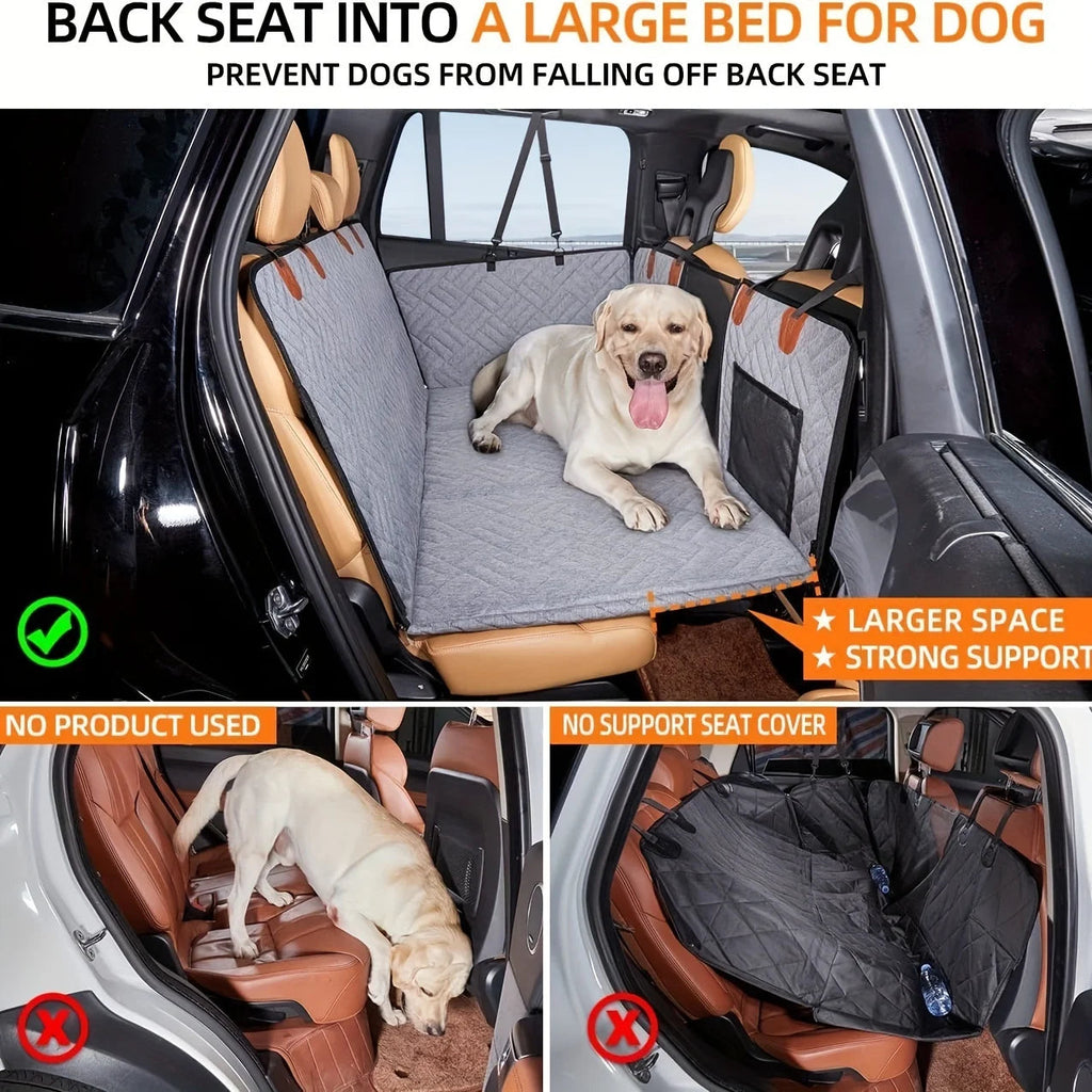Hammock-Style Portable Back Seat Cover: Waterproof & Scratch-Proof Pet Car Seat Protector - Anti-Slip Fabric with Soft Padding CM World