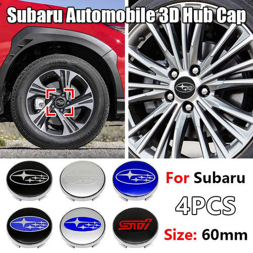 4Pcs 56MM Car Wheel Center Emblem Sticker 60mm Hub Cover Badge for Subaru Outback Legacy Forester Impreza Tribeca WRX DRL XV STI CM World