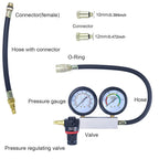 Cylinder Leak Down Tester Kit, Engine Cylinder Leakage Detector Dual Pressure Gauges 0‑40PSI, Compression Leak Test Tool for Car Truck Petrol Engine, with Quick Connect Fittings for Piston Ring, Valve, Head Gasket