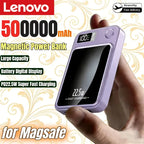 Lenovo Magnetic Wireless Power Bank 500000mAh PD22.5W Large Capacity Fast Charging External Battery For iPhone Huawei Samsung Car Mobile World