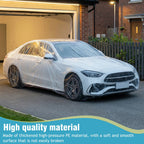 50 Packs Disposable Plastic Car Cover for Snow Van Dust Cover with Elastic Band (12.5x21.6 Ft) for SUV Sedan and More CM World
