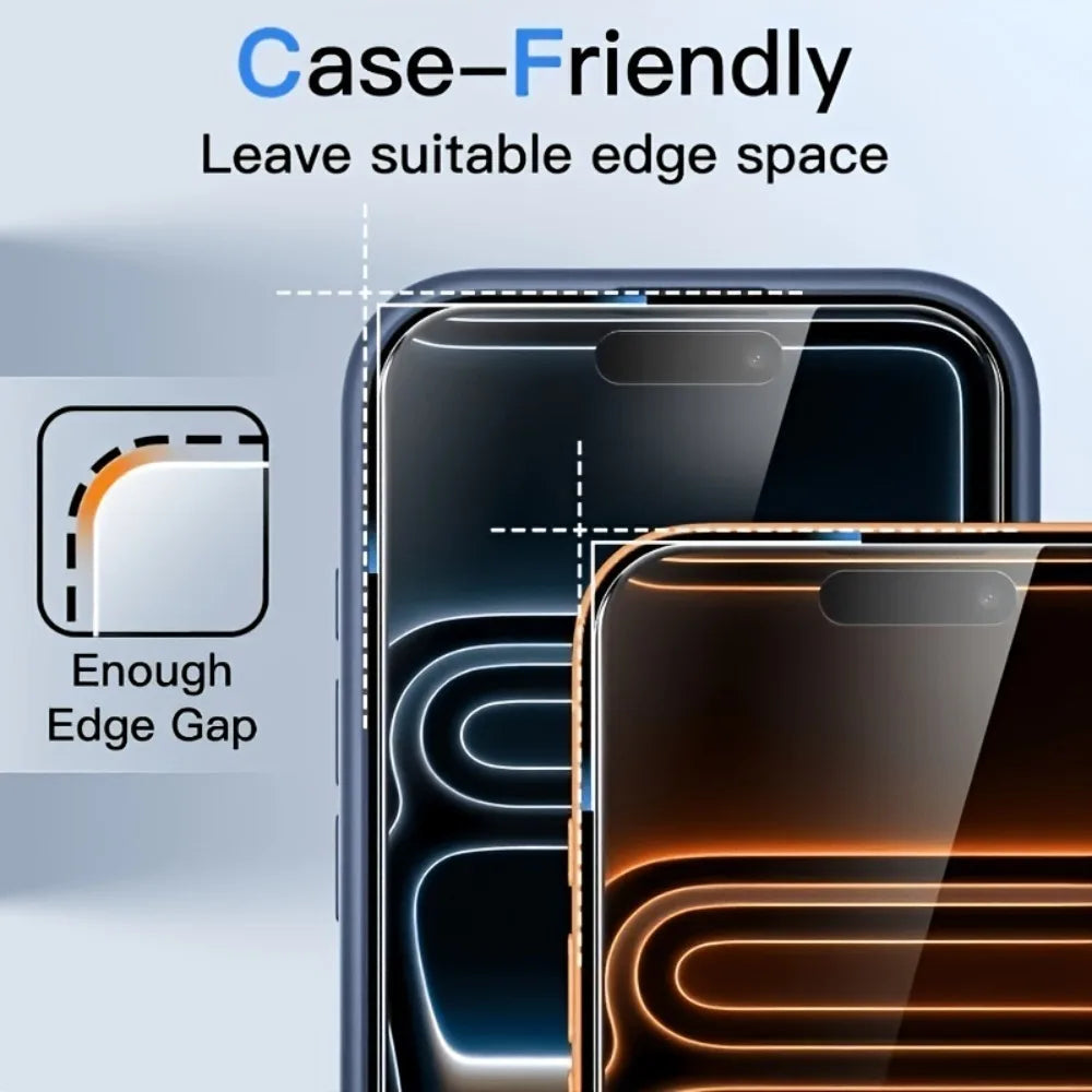 2Pcs Full Cover Screen Protector for iPhone 17 16 15 14 Pro Max Air 16 15 Plus 17e 13 12 11 Pro Mini 9H Hardness Tempered Glass Car Mobile World