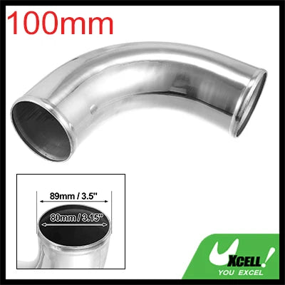 Uxcell Bend Elbow Tube Aluminum Alloy Car Univesral 25/38/45/51/63/76/89/102mm OD 100mm Length 90/180 Ddgree Air Intake Tube CM World