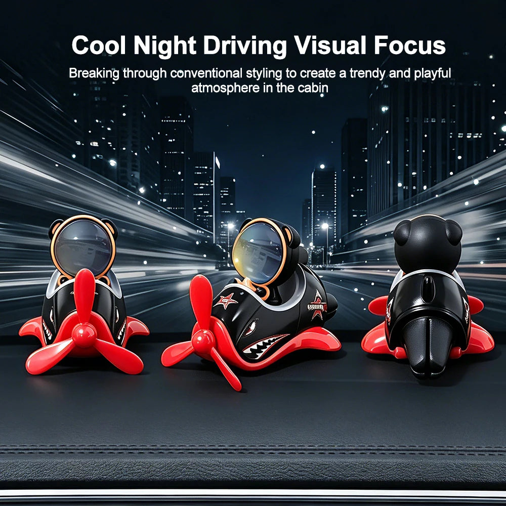 Car Air Vent Clip Fragrance Diffuser Propeller Ornaments Cat Pilot Rotate Freshener Vent Decorations Auto Interior Accessories
