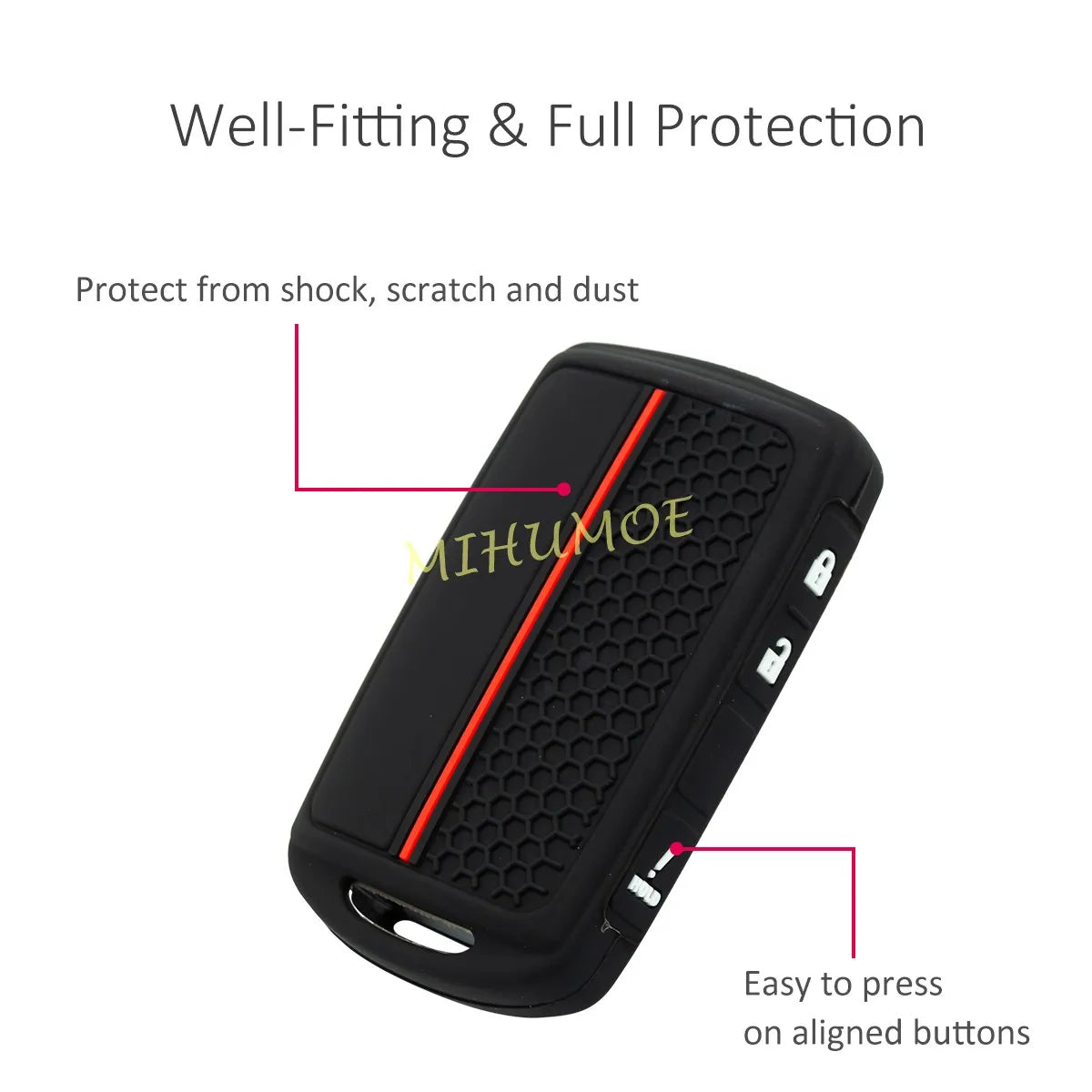 Silicone Car 3 Buttons Key Fob Case Cover Chain For 2020-2025 Mazda 3 Hatchback CX-30 CX-50 CX-90 CX-5 CX-9 MX-30 2022 2023 2024 CM World