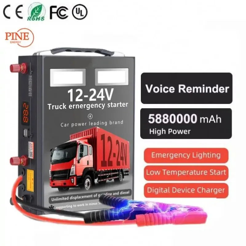 12 24 Volt Car Truck Jump Starter 42000mah Portable Power Bank Emergency Tool Battery Booster Truck Jump Starter