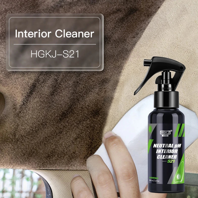 HGKJ Interior Cleaner and Plastic Restorer Leather Conditioner Kit Protectant Safe Liquid Wax Water-free Foam Spray S3&S21 CM World