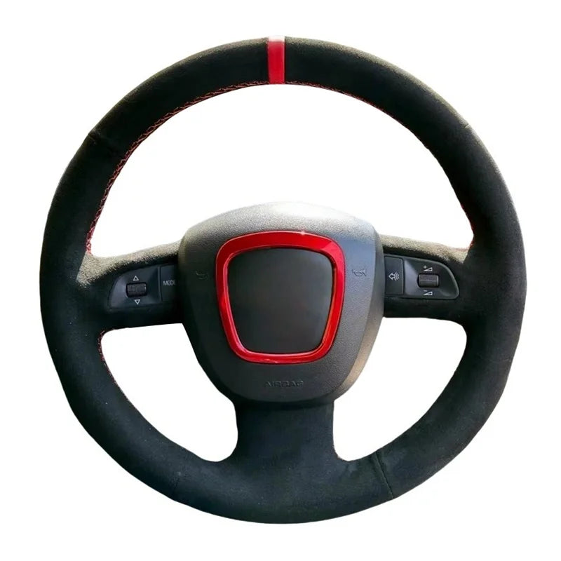 Non-Slip Suede Car Steering Wheel Cover Braid For Audi A3 8P Sportback A4 B8 Avant A5 8T A6 C6 A8 D3 Q7 8R Q5 4L S4 S3 CM World