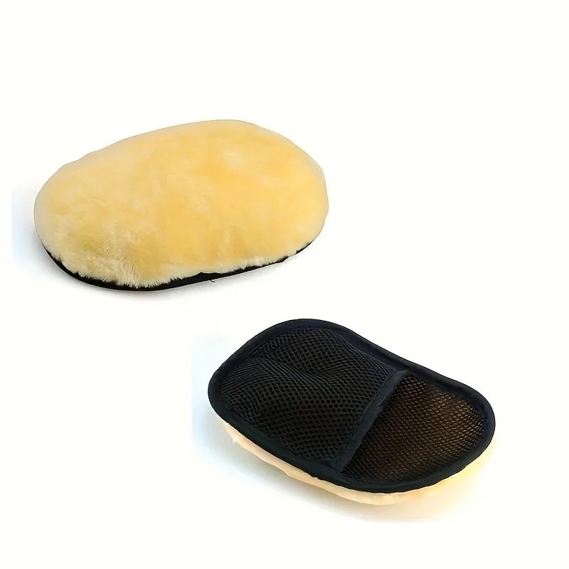 Microfiber Wool Car Wash Mitt, Lint-Free Scratch-Free Glove for Auto Detailing, Cleaning & Waxing, Thick Absorbent Car Care Tool