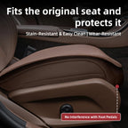Four-Season Universal Car Seat Cushion Pu Leather Protective Pad Perforated Breathable Integrated Half-Cover Front and Rear Seat Cover Car Interior Accessories Black Red Mocha Brown Orange CM World