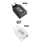 GAN Fast Charging 65W USB European plug qc3.0 EU KR PD Fast charging head is suitable for Xiaomi Huawei Samsung mobile phone cha Car Mobile World