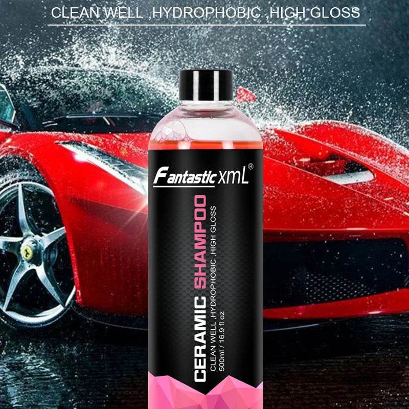 Concentrate Car Wash Shampoo with Wax High Gloss Ceramic Soap  Superior Surface Cleanser Automotive Washing Shampoo 500ml CM World