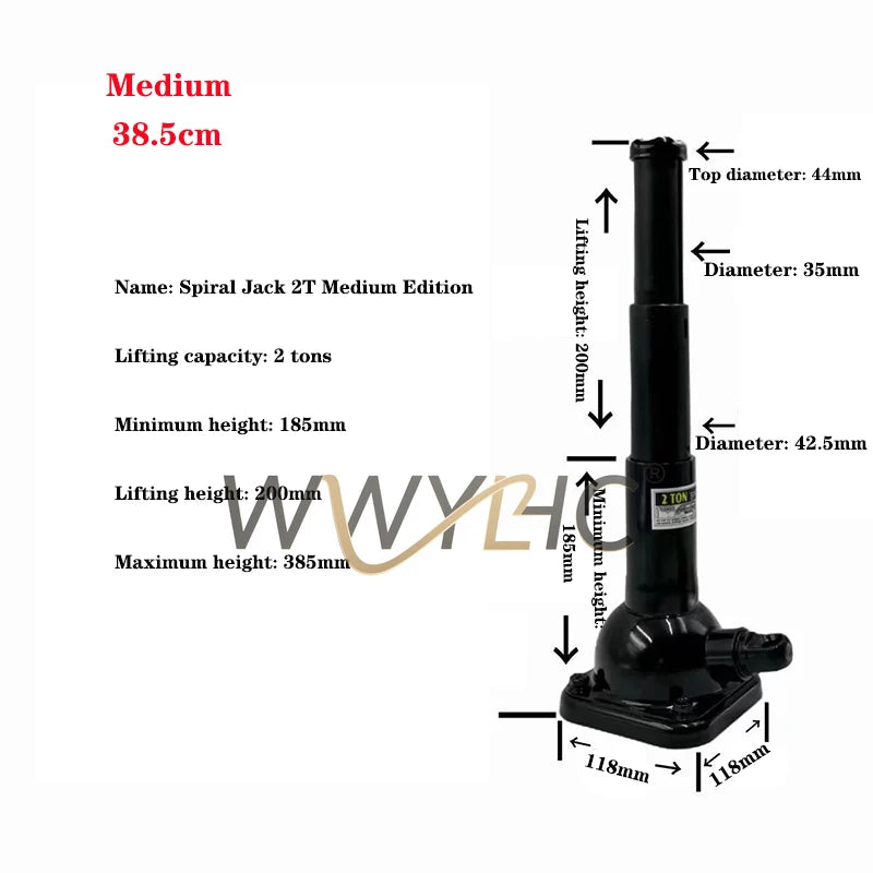 NEW High Quality Screw Jack Double Section 2 Tons Vertical Hand Jack Vehicle Maintenance Mechanical Top Mine Professional Top
