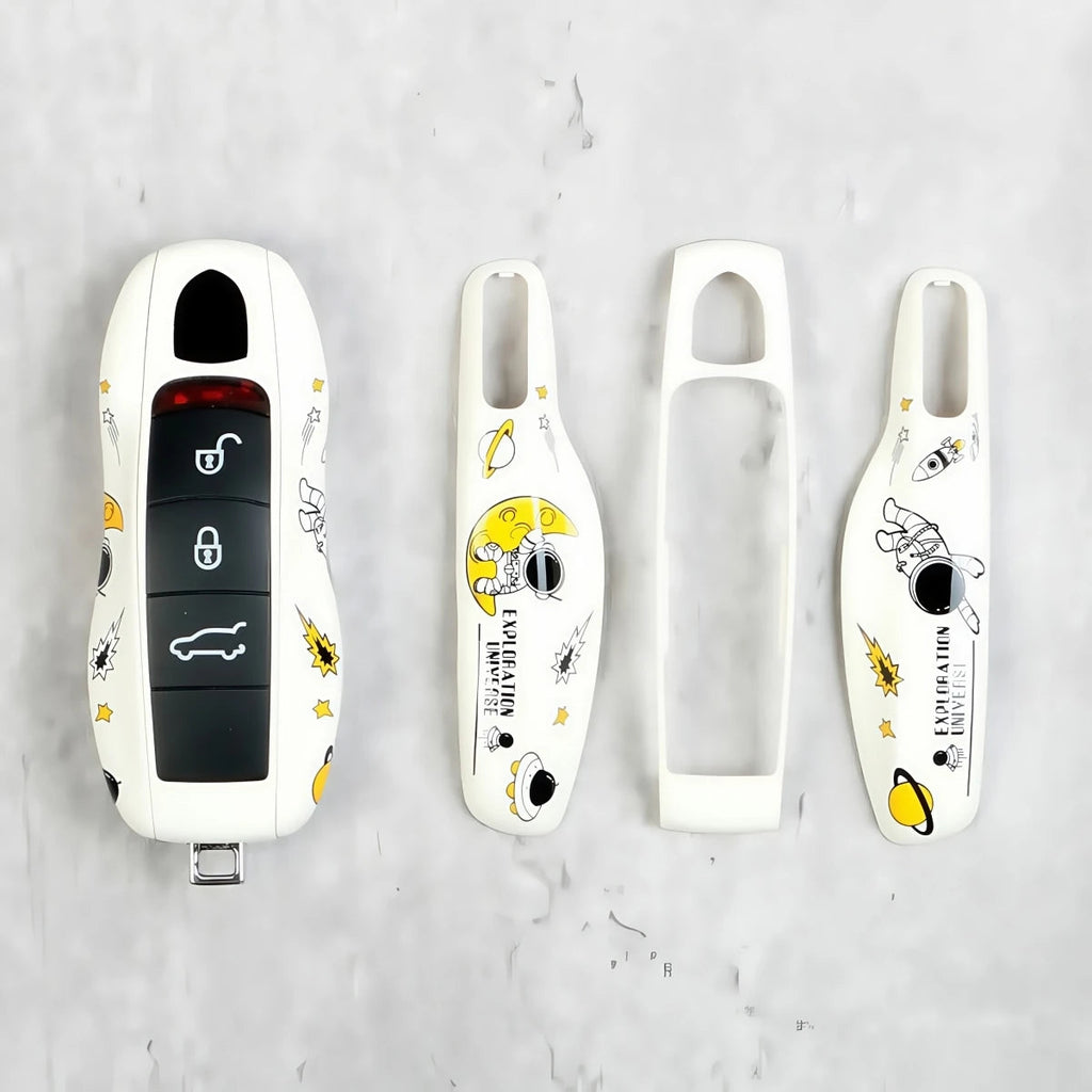 Car Key Modification Protective Case Suitable for Porsche Macan/Panamera/718/Cayenne/911 Astronaut Key Case Protective Cover CM World