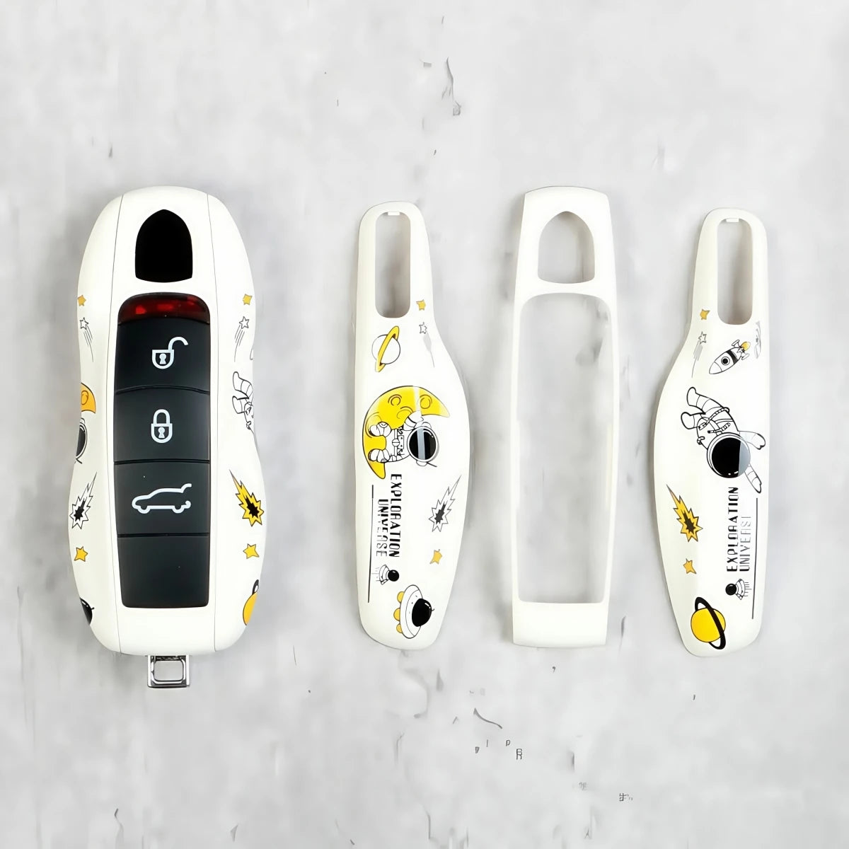 Car Key Modification Protective Case Suitable for Porsche Macan/Panamera/718/Cayenne/911 Astronaut Key Case Protective Cover CM World