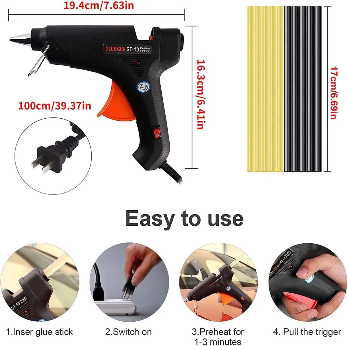 PDR Tool Car Paintless Kit Dent Puller Lifter Repair Removal Hail Tabs Glue Gun Remover for Car Dent Repair Kit