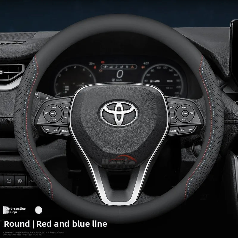 Leather Car Steering Wheel Cover for Toyota CHR Camry Corolla Yaris Cross Rav4 Sienna Crown 2022 2023 2024 2025 2026 Accessories