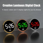 Car Luminous LED Digital Clock Touch Type Electronic Watch Vehicle Car Supplies Stick-On Mini Clocks Cars Accessories ﻿