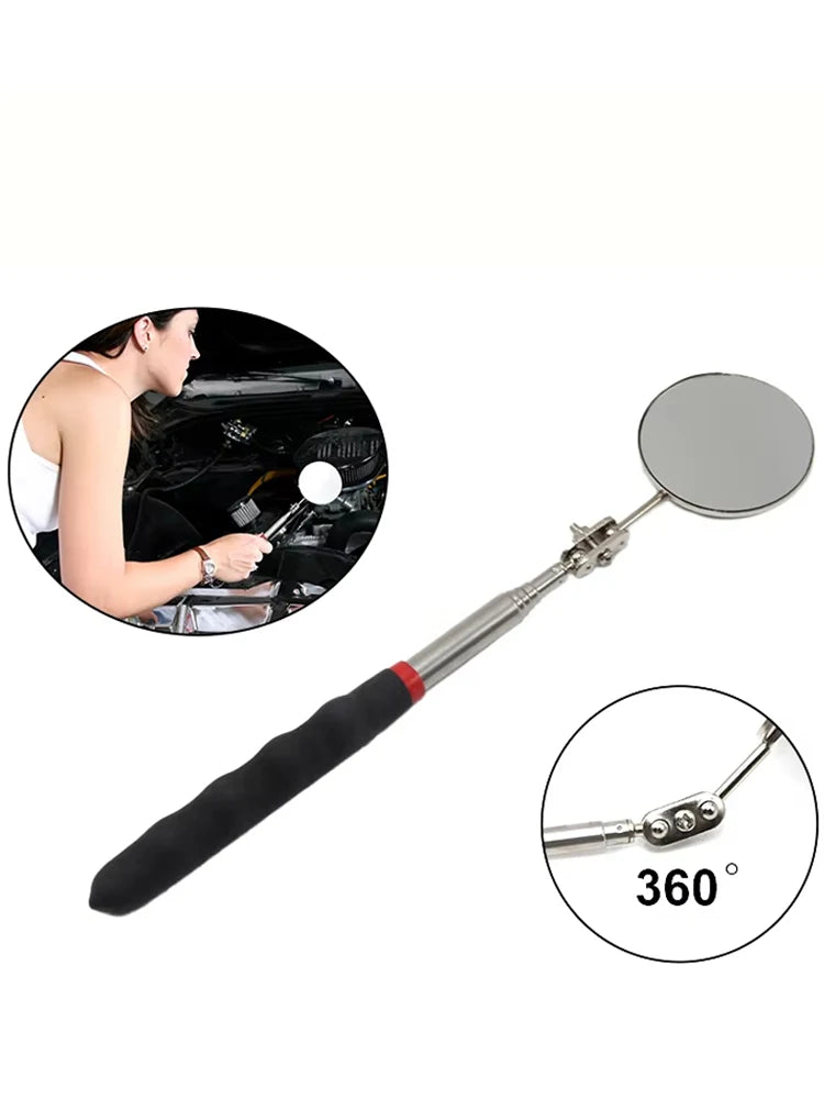 Universal Auto Repair Telescopic Bottom Inspection Mirror 360° Rotating Reflector 52mm Folding Detection Mirror Tool Accessory CM World