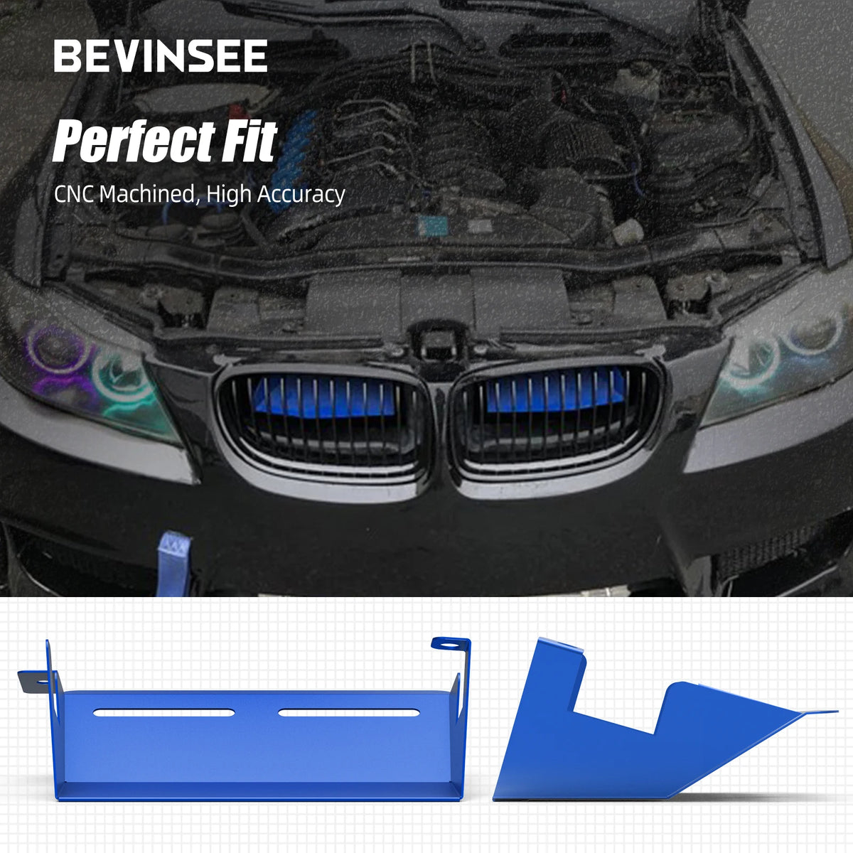 BEVINSEE Aluminum Air Intake Scoops for BMW E90 E92 E93 323i 325i 328i 330i 335i 335d 2007-2012, Car Accessories