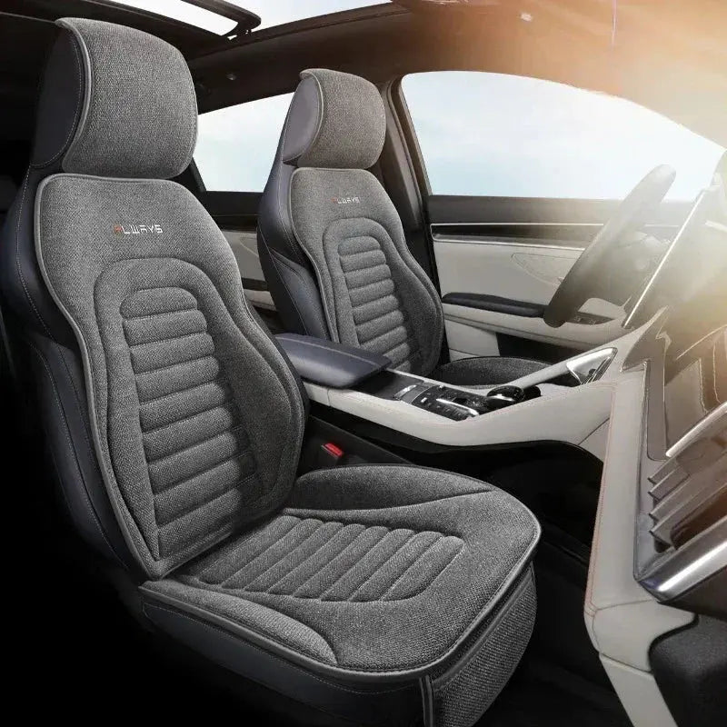 Universal Linen Car Seat Cover Four Season Auto Flax Comfortable Breathable Anti-Slip Covers Cushion SUV Car Seat Protection Car Mobile World