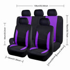 Women's Car Interior 37-Piece Set - Polyester Seat Covers, PU Steering Wheel Cover, Shoulder Pads, Decorative Strips  etc CM World