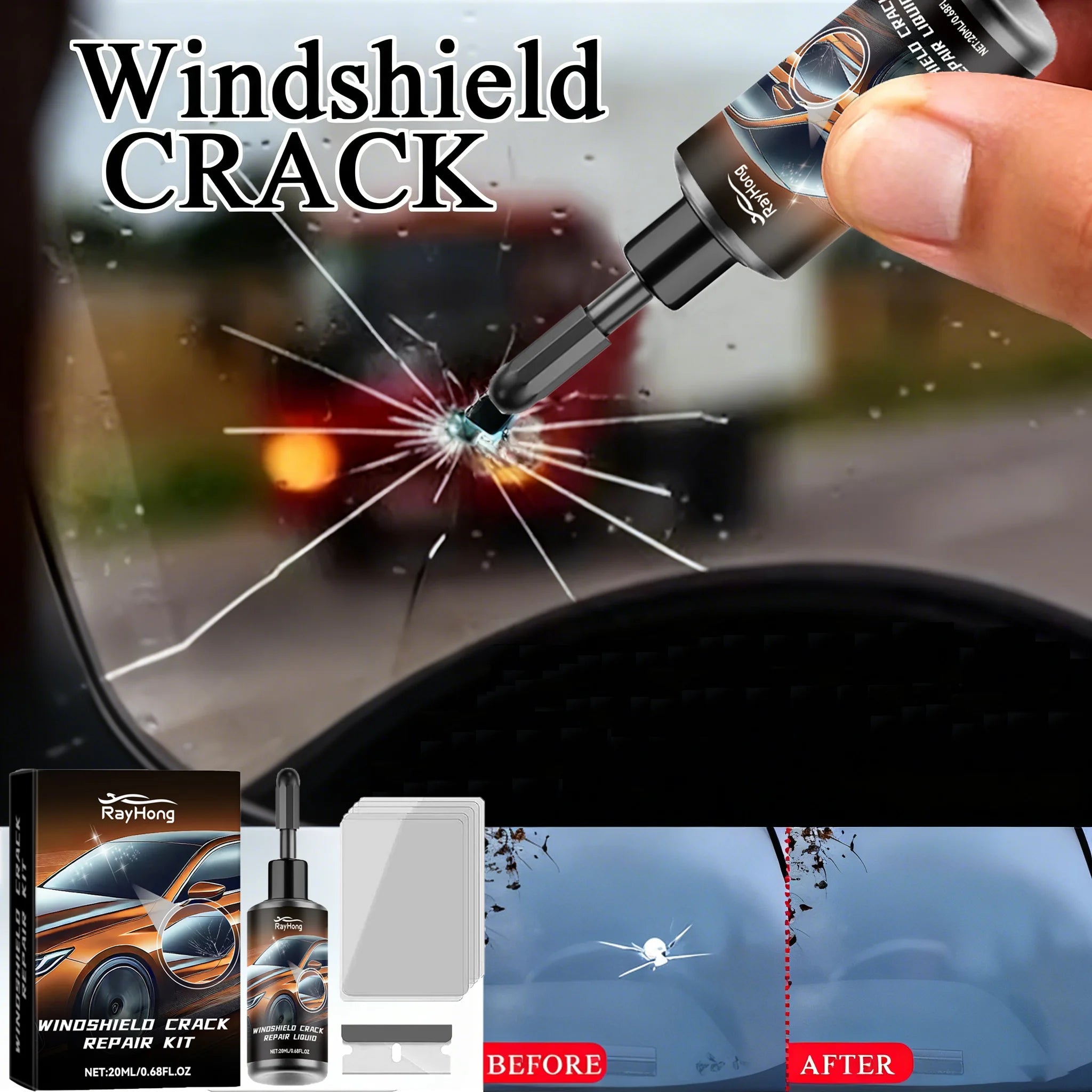Windshield Crack Repair Fluid Car Window Repair Resin Windscreen Scratch Crack Restore Fluid Glass Curing Glue Car Accessories CM World
