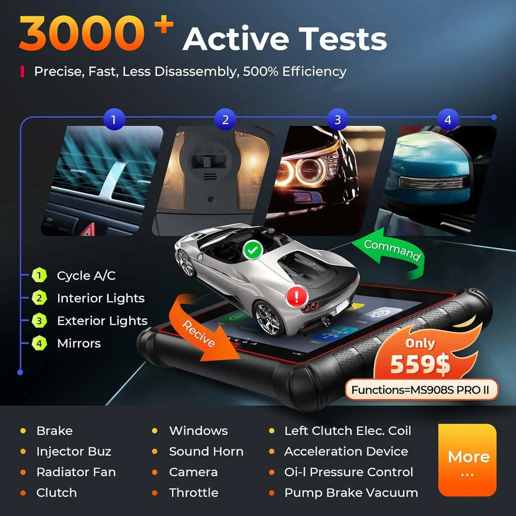 Autel Scanner MaxiCOM MK900 MX900 Bidirectional Diagnostic Tool as MK900BT Pro CAN-FD&DOIP Automotive Diagnostic Scanner FCA CM World