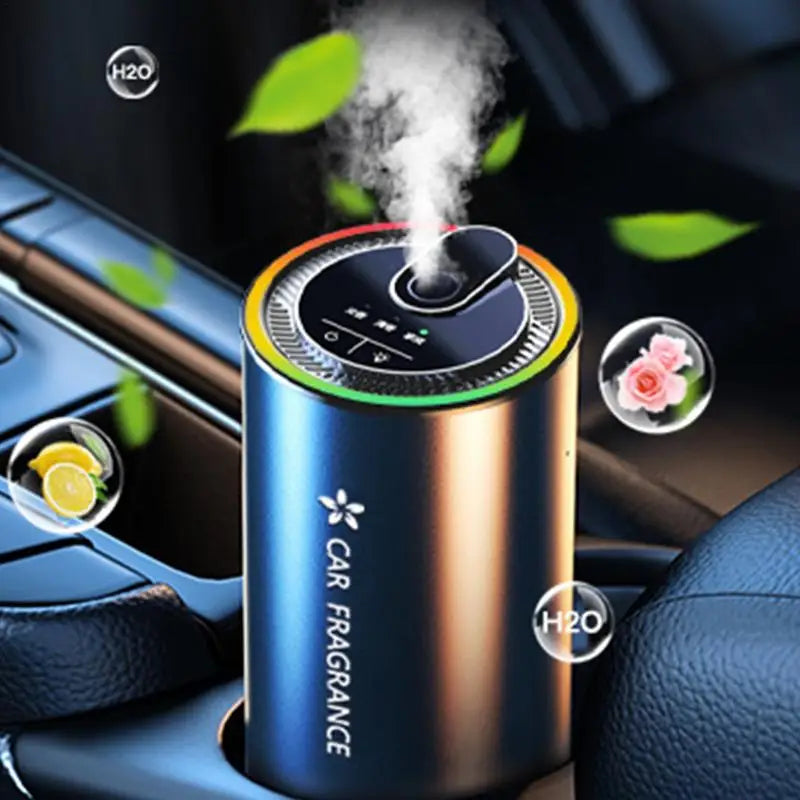 Car Air Refresher Intelligent Sensor Fragrance Oil Diffuser Auto Air Purifier with LED Light For Car Aroma Aromatherapy Diffuser
