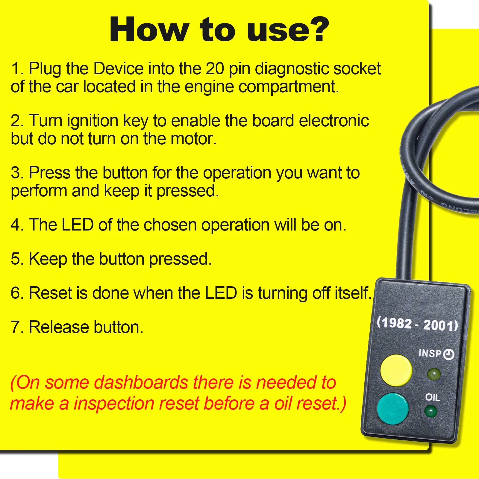 20Pin Oil Service Reset Tool For E30 E34 E36 E39 Z3 1982-2001 Cars OBDII Oil Service Reset 20Pin OBD Inspection Light Reset Tool CM World