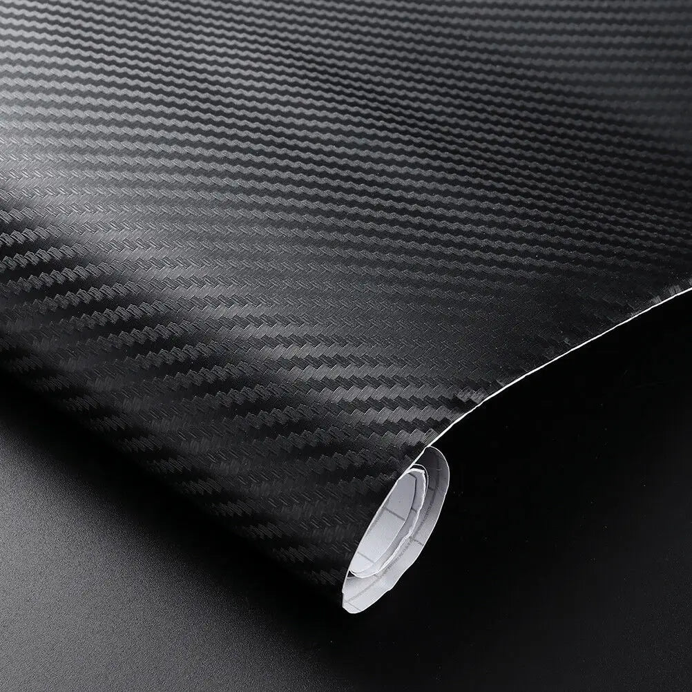 5/10cm DIY 3D Black Carbon Fiber Vinyl Car Wrap Sheet Roll Film Sticker Decal Door Sill Anti-Scratch Protector Tape Film Car Mobile World